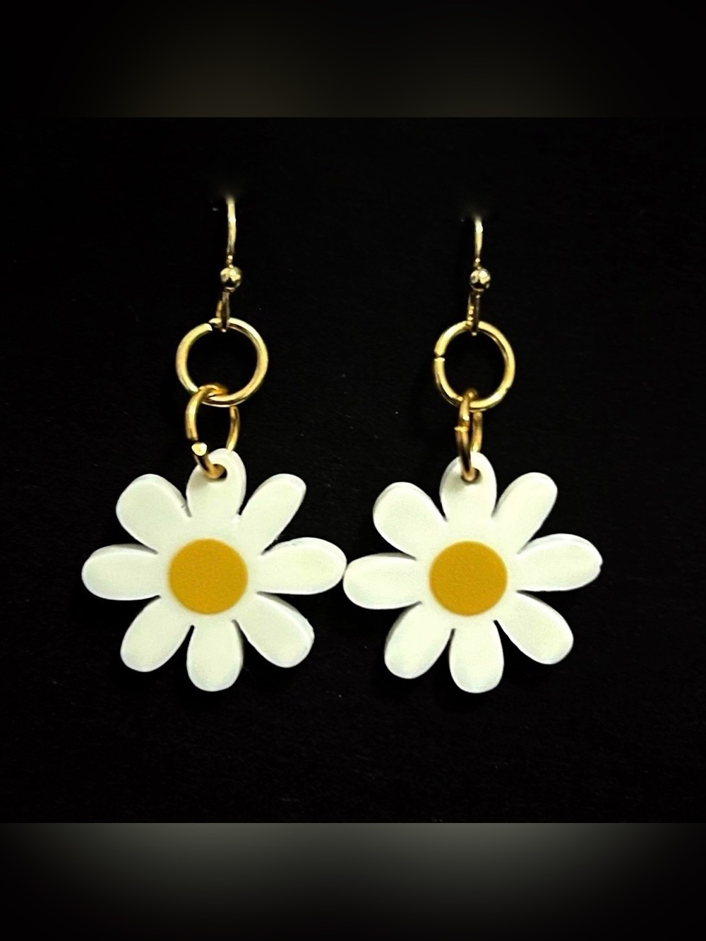 Gold Daisy Drop Earrings